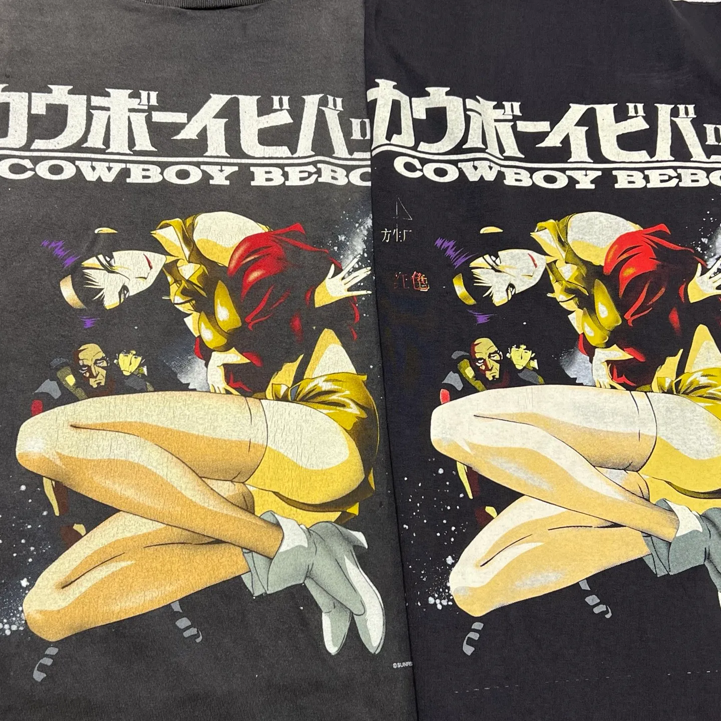 Printing proofing SAINT Mxxxxxx × カウボーイビバップ CB_SS TEE/COWBOY BEBOP/BLK Cowboy Bebop co-branded distressed TEE Washed black S-XL Big IP animation co-branded Super cool printing design distressed printing Asut garment dyeing re-washed distressed Customized co-branded accessories Correct version